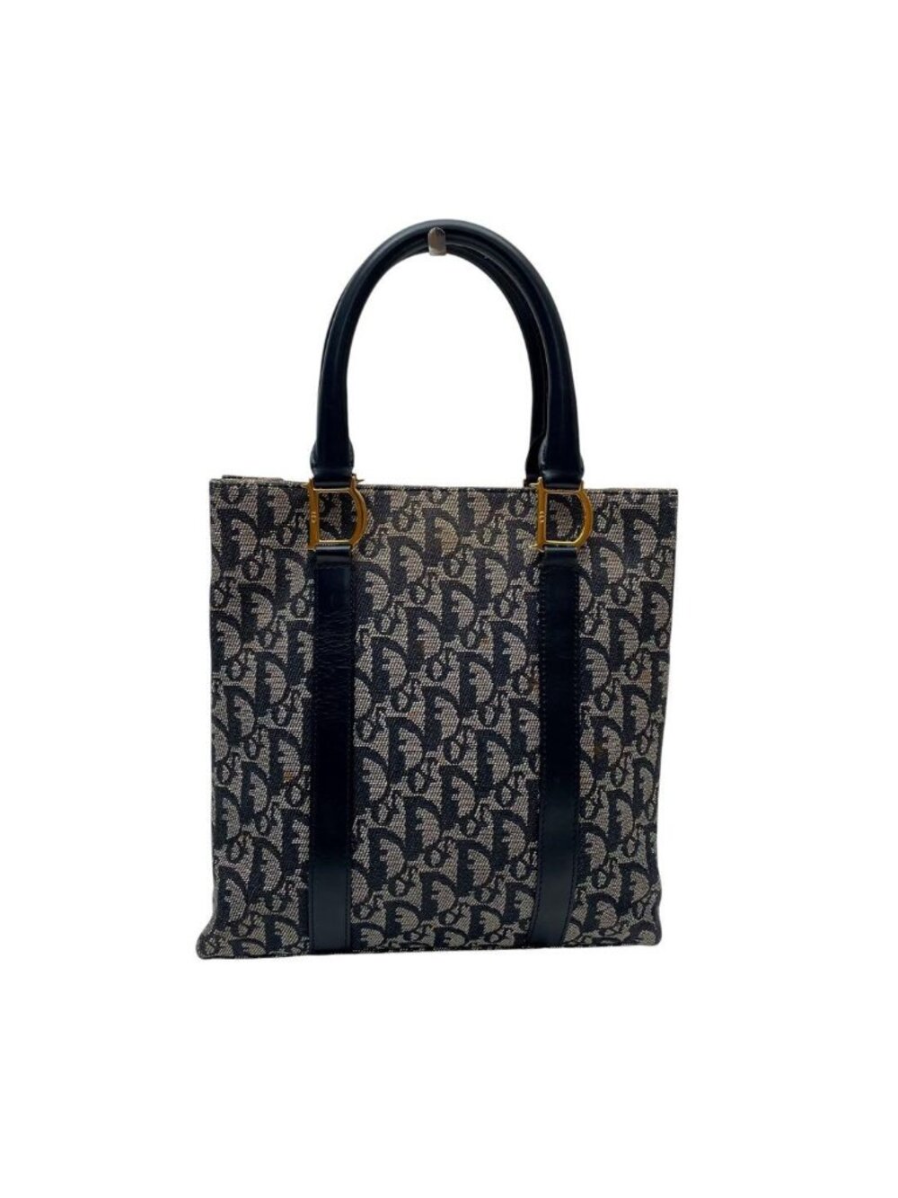 Dior Trotter Canvas Leather Hand Tote Navy - Picture 2 of 10